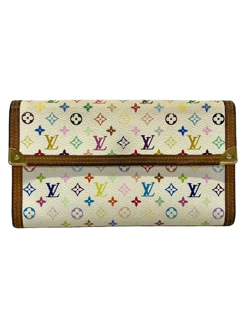 Louis Vuitton Wallet Monogram Multicolor Porte Tresor International Blanc